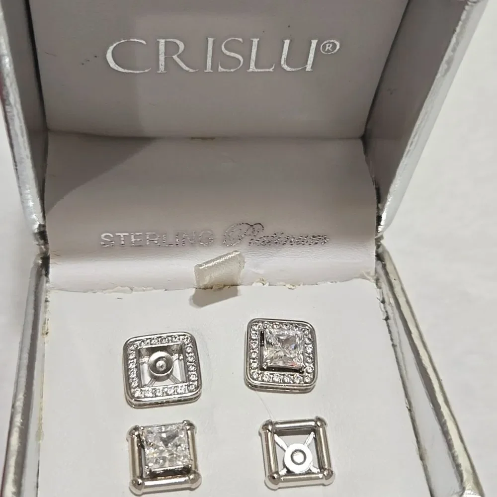Platinum Plated Sterling Silver Earrings